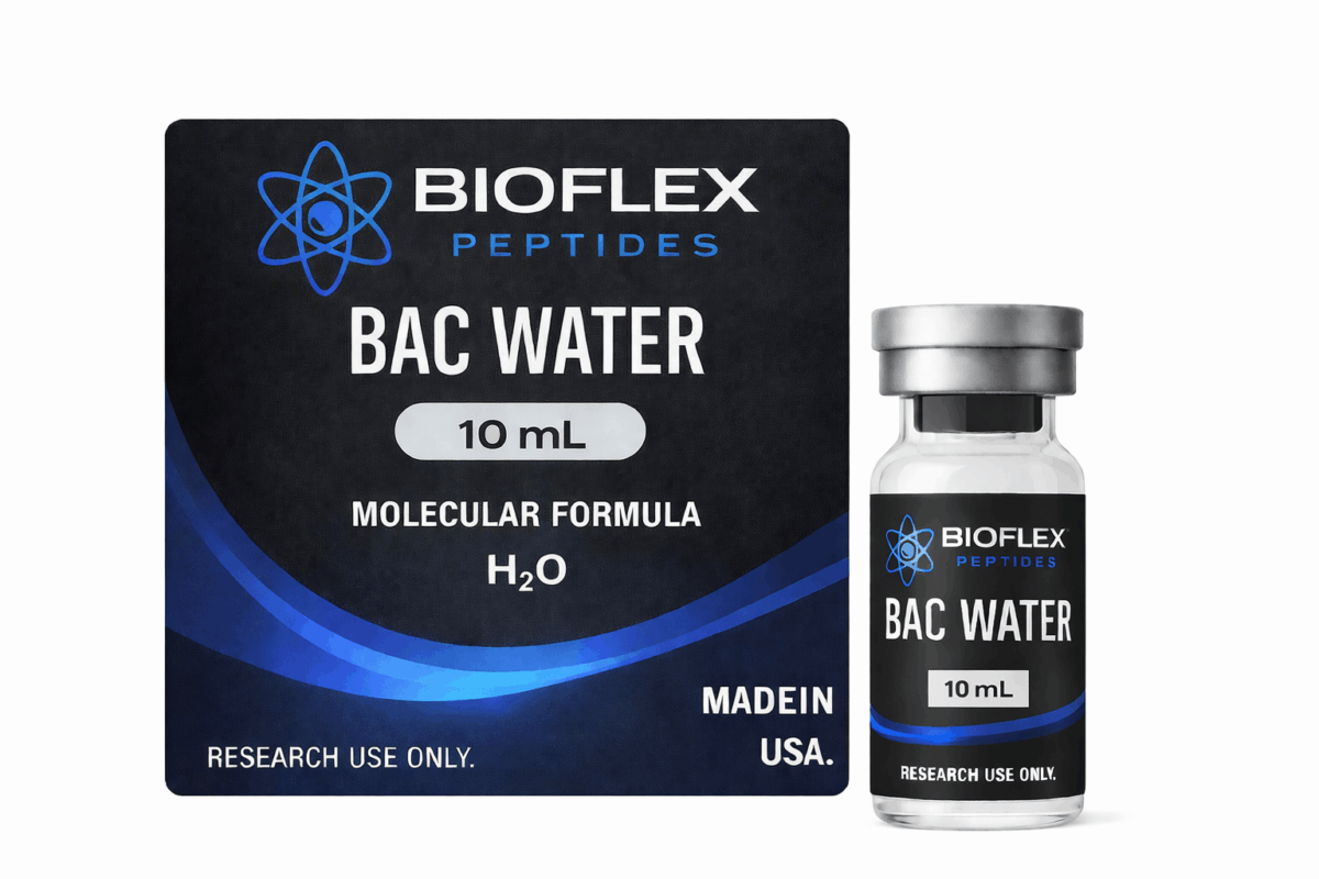Bioflex Peptides Bio Water molecular formula vial and box.