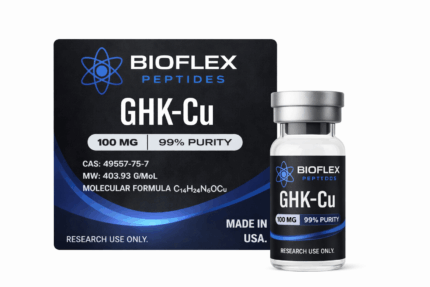 Bottle of Bioflex Peptides GHK-Cu peptide solution, 100 mg.